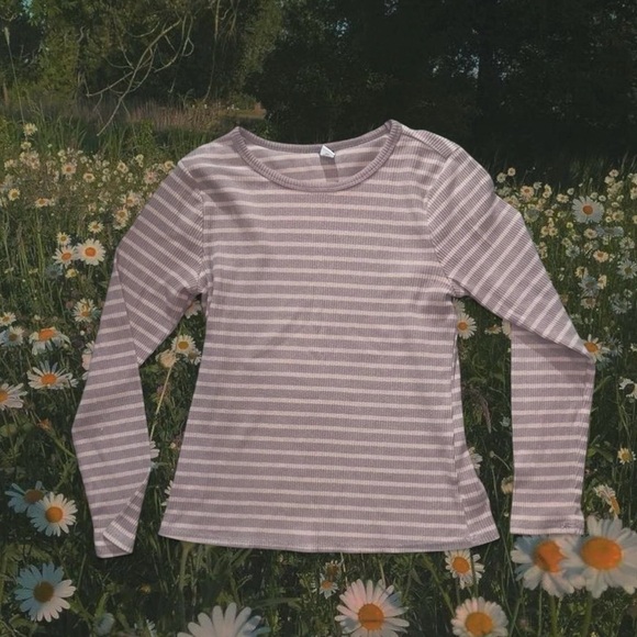 Old Navy Tops - Striped Long Sleeve Ribbed Top